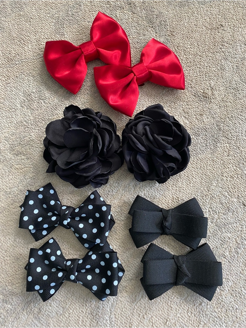 Clip On Shoe Charms 4 Pair Etsy Vivaia Red Black White Polka Dot Bow Flower